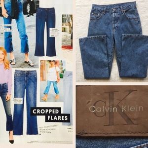 Calvin Klein high waist Flare cropped denim jeans